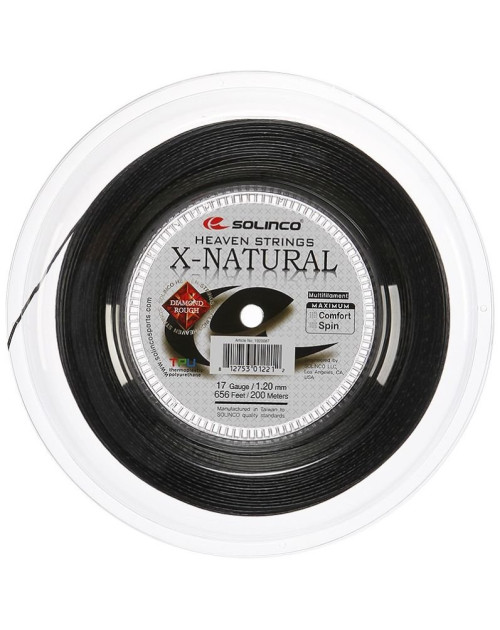 Теннисные струны SOLINCO X-NATURAL DIAMOND ROUGE 1.30 BLACK (бобина 200м)