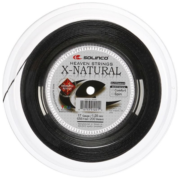 Тенісні струни SOLINCO X-NATURAL DIAMOND ROUGE 1.30 BLACK (бобіна 200м) Тенісні струни SOLINCO X-NATURAL DIAMOND ROUGE 1.30 BLACK (бобіна 200м)