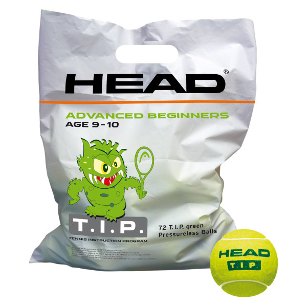 Тенісні м'ячі HEAD TIPgreen Polybag 72 м'яча Тенісні м'ячі HEAD TIPgreen Polybag 72 м'яча