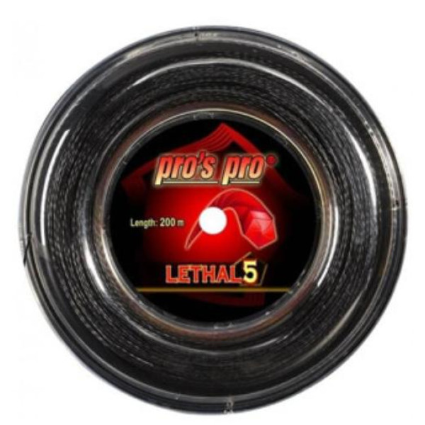 Тенісні струни Pro's Pro Lethal 5 1.24bk (бобіна 200м) Тенісні струни Pro's Pro Lethal 5 1.24bk (бобіна 200м)