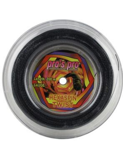 Теннисные струны Pro's Pro Hexaspin Twist 1.30bk (бобина 200м)