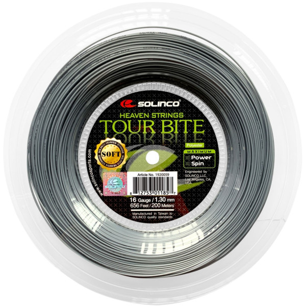 Тенісні струни Solinco Tour Bite Soft 1,3 (бобина 200м) Тенісні струни Solinco Tour Bite Soft 1,3 (бобина 200м)