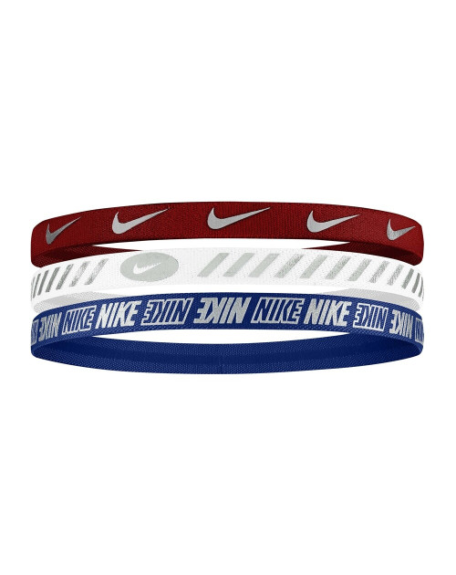Повязка на голову (налобник) NIKE W HEADBANDS 3.0 3 PK METALLIC UNIVERSITY RED/WHITE/GAME ROYAL