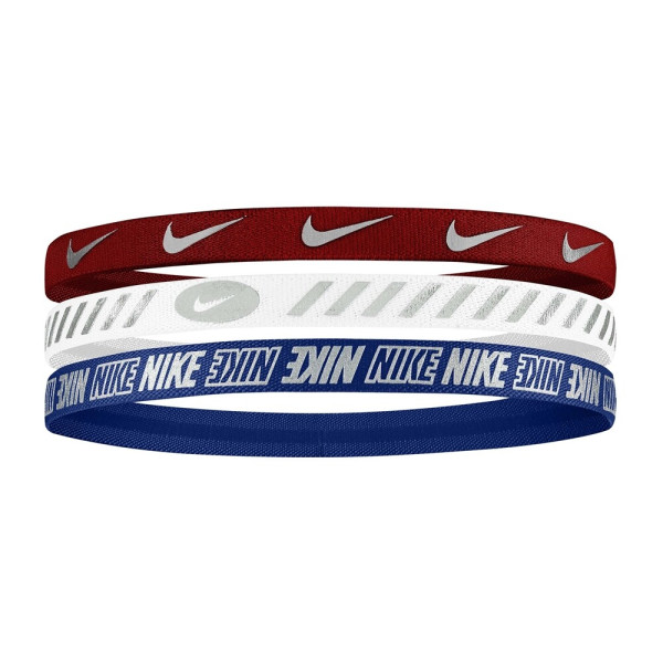 Пов'язка на голову (налобник) NIKE W HEADBANDS 3.0 3 PK METALLIC UNIVERSITY RED/WHITE/GAME ROYAL Пов'язка на голову (налобник) NIKE W HEADBANDS 3.0 3 PK METALLIC UNIVERSITY RED/WHITE/GAME ROYAL
