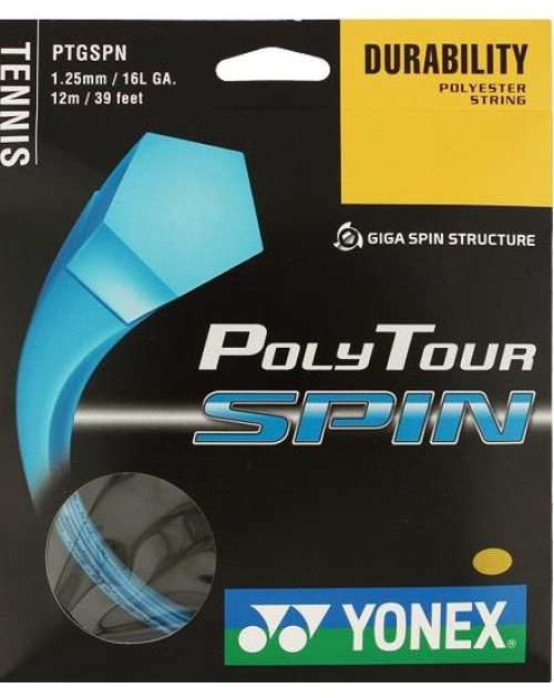 Теннисные струны YONEX POLY TOUR SPIN 125 BLACK 12m
