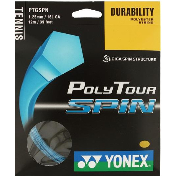 Тенісні струни YONEX POLY TOUR SPIN 125 BLACK 12m Тенісні струни YONEX POLY TOUR SPIN 125 BLACK 12m