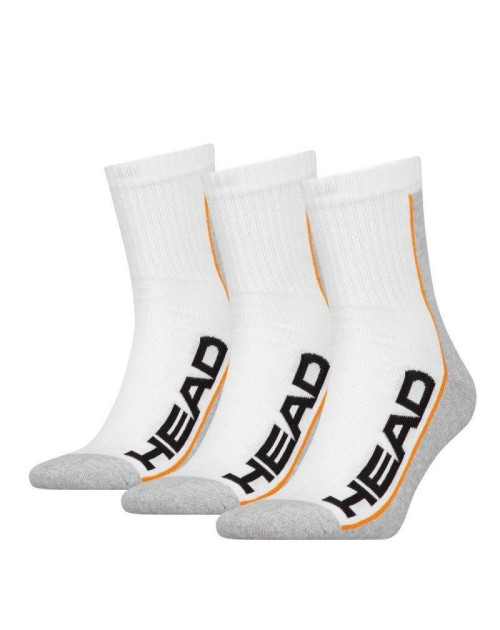 Носки теннисные HEAD 3P STRIPE SHORT CREW WHITE/GREY
