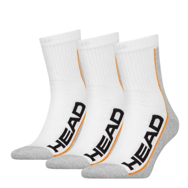 Шкарпетки тенісні HEAD 3P STRIPE SHORT CREW WHITE/GREY Шкарпетки тенісні HEAD 3P STRIPE SHORT CREW WHITE/GREY