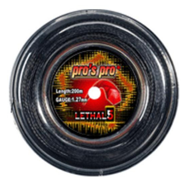 Тенісні струни Pro's Pro Lethal 5 1.27bk (бобіна 200м) Тенісні струни Pro's Pro Lethal 5 1.27bk (бобіна 200м)