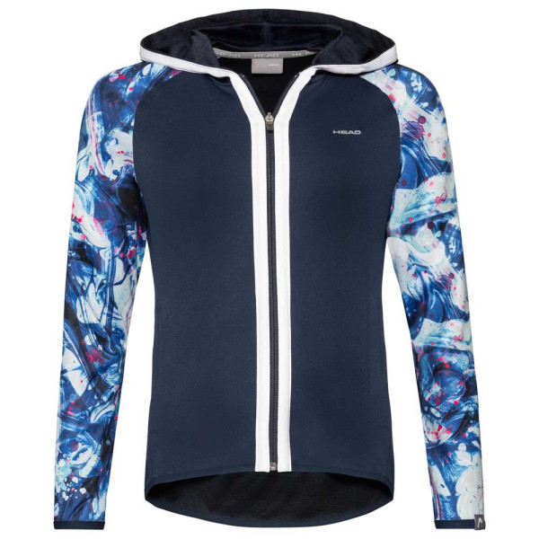 Теннисная толстовка HEAD W ACTION HOODIE FZ DB Теннисная толстовка HEAD W ACTION HOODIE FZ DB