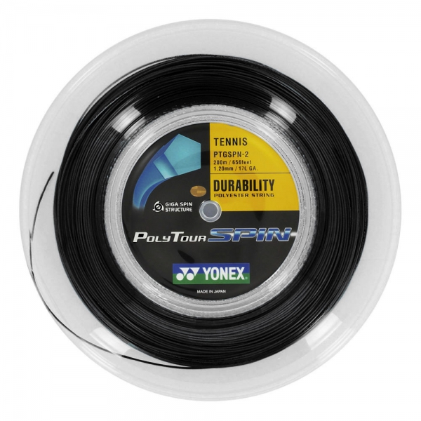 Тенісні струни YONEX POLY TOUR SPIN BLACK (бобіна 200м) Тенісні струни YONEX POLY TOUR SPIN BLACK (бобіна 200м)