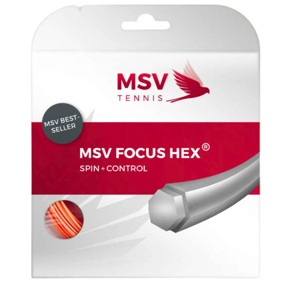 Тенісні струни MSV Focus Hex 12m Neon Orange 1.25 Тенісні струни MSV Focus Hex 12m Neon Orange 1.25