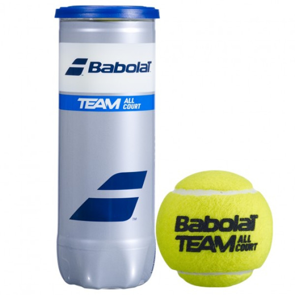 Тенісні м'ячі Babolat TEAM ALL COURT X3 NEW банка Тенісні м'ячі Babolat TEAM ALL COURT X3 NEW банка